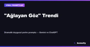 Aglayan goz trendi dramatik duygusal portre AI prompt kapak gorseli