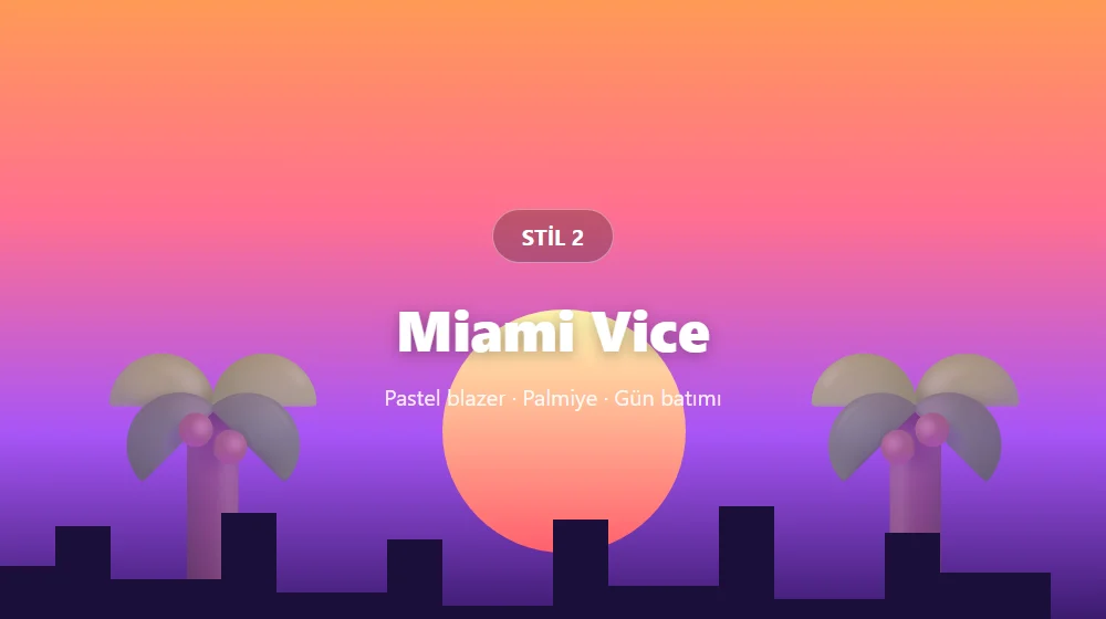 Miami Vice 80ler stili yapay zeka prompt örneği