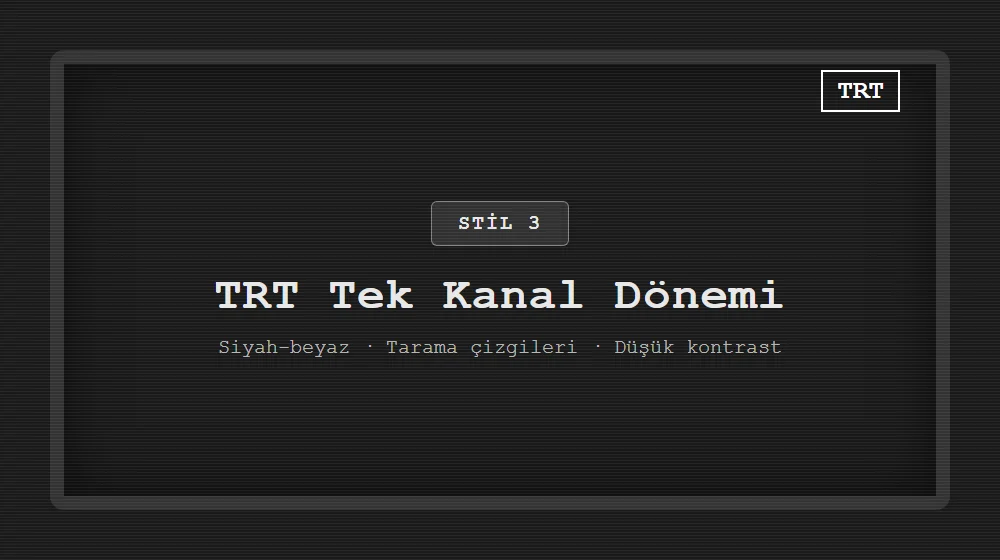 TRT tek kanal dönemi siyah beyaz TV estetiği yapay zeka prompt örneği